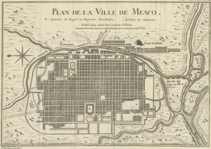 Antique Map of Kyoto, 1740