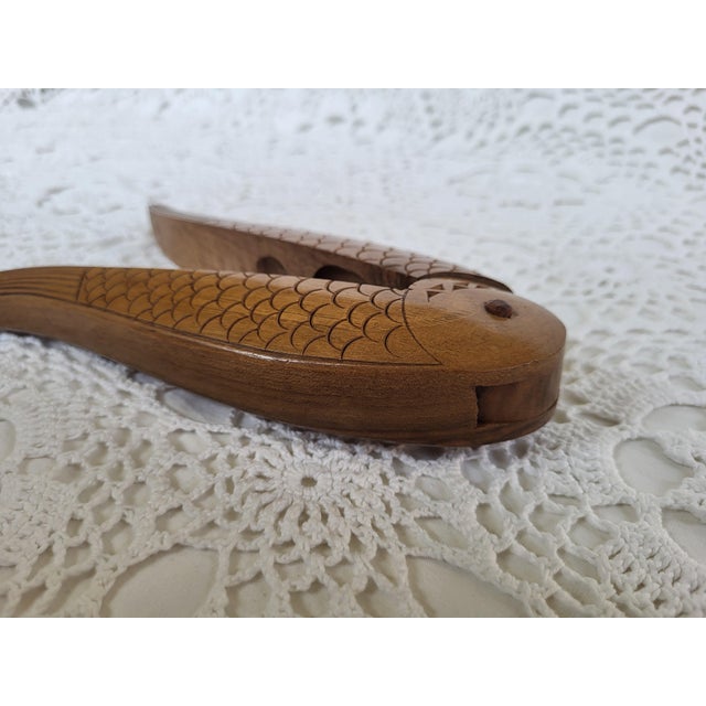 Mid 20th Century Mid Century Modern Wooden Fish Nutcracker With Carved Details For Sale - Image 4 of 7