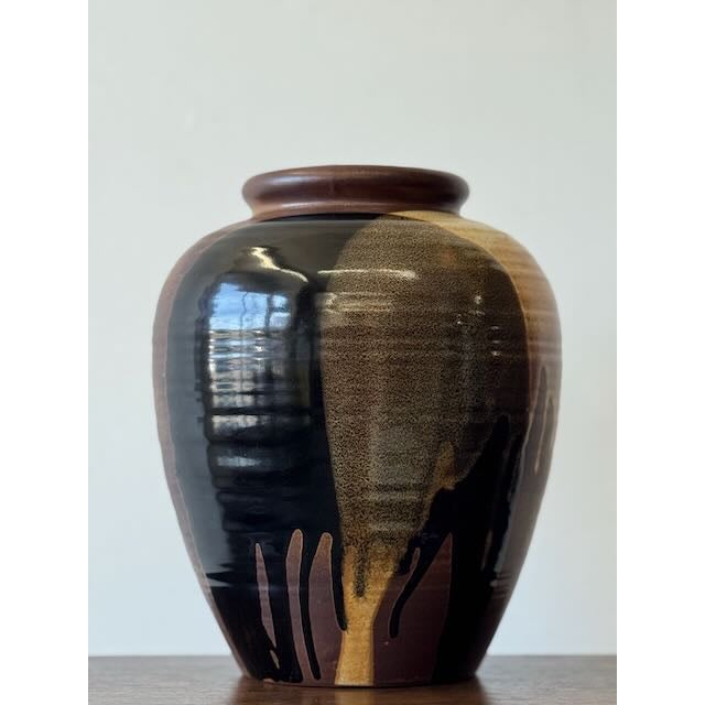 Beautiful Robert Maxwell for Pottery Craft Ceramics piece available. Featuring some gorgeous organic colors and drip...