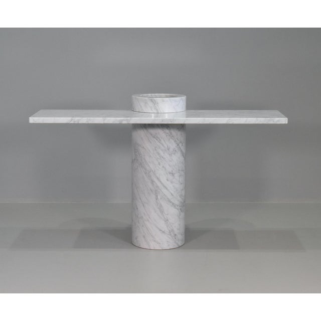 Console Table in White Carrara Marble by Angelo Mangiarotti for Skipper Loico Collection, 1980 For Sale - Image 16 of 16