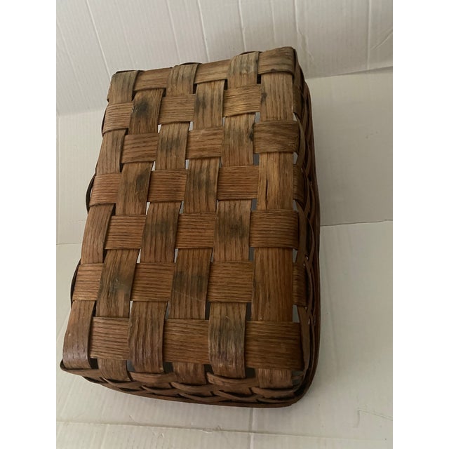Antique Splint Oak Gathering Basket Circa 1900 For Sale - Image 12 of 12