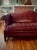Mid 20th Century Gunlocke Oxblood Leather Camelback Sofa With Nailhead Trim For Sale - Image 10 of 13