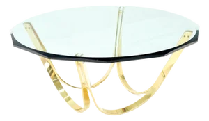 Roger Sprunger for Dunbar Mid-Century Modern Brass Glass Coffee Table Clean!