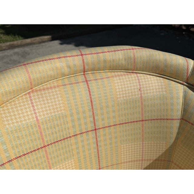 Vintage Sherrill Furniture Bucket Dining Chairs on Casters in Plaid Upholstery, Set of 4 For Sale - Image 16 of 16
