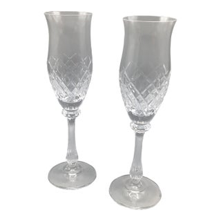Montclair Champagne Flutes by Mikasa - A Pair For Sale