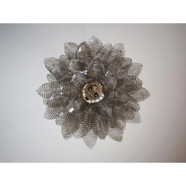 Glass Italian Murano Three-Tier Smoked Felci Glass Chandelier-48 Glasses For Sale - Image 7 of 9