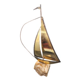 Vintage Mid-Century Modern Sailboat Sculpture For Sale