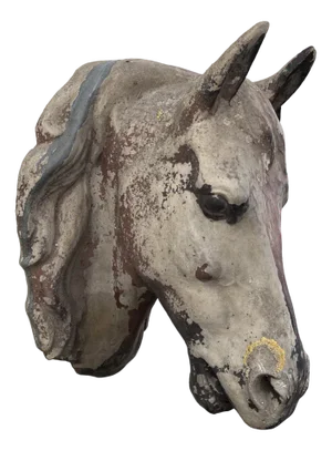 Life-Size Horse Head Sculpture, 1940s