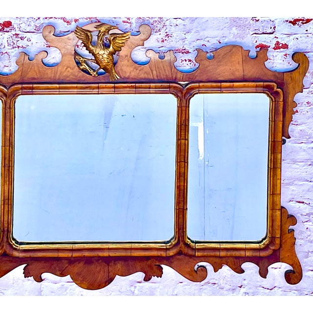 Traditional Georgian Overmantel Mirror Walnut and Parcel Gilt For Sale - Image 3 of 8