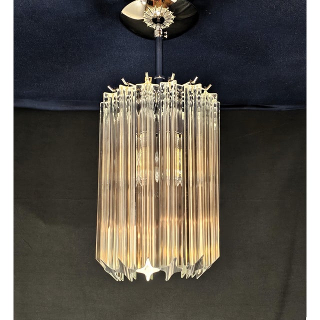 Vintage Murano Glass Prism Ceiling Lamp in the style of Venini, Venice, Italy, 1970s For Sale - Image 10 of 10