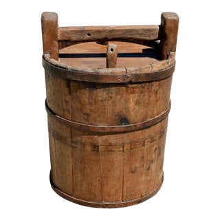 19th Century Chinese Wine Barrel Jujube Wood Iron Bands For Sale