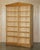 Lovely pair of English extra large open Library Bookcases in Satin Birch with Walnut detailing A very large pair, these...