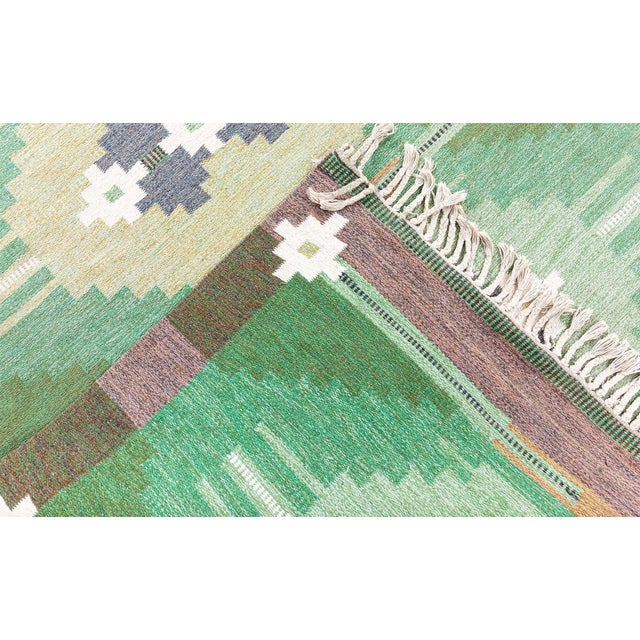 Vintage Swedish Flat Woven Rug Doris Leslie Blau For Sale - Image 9 of 9