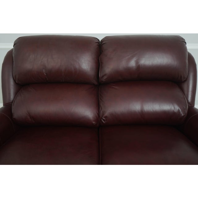 Hancock & Moore Hancock & Moore Burgundy Leather Loveseat Sofa For Sale - Image 4 of 18