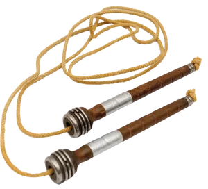 Art Deco Handmade Jumping Rope in Wood, Jute Cord and Aluminium, 1930s