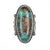 Native American sz9 DCB Native American Sterling and turquoise ring For Sale - Image 3 of 8