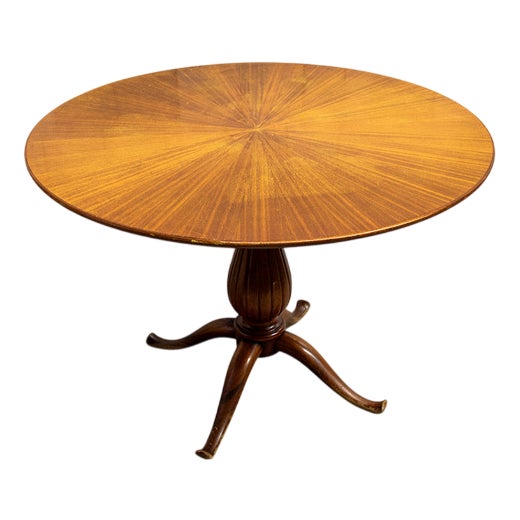 Round Mahogany Table by Paolo Buffa, Italy, 1960s For Sale