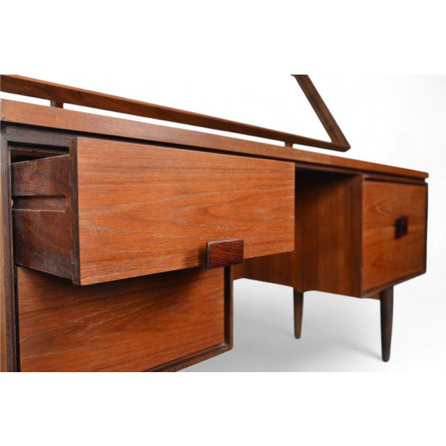 Mid 20th Century Ib Kofod Larsen "Danish Range" Vanity in Teak + Rosewood For Sale - Image 5 of 7