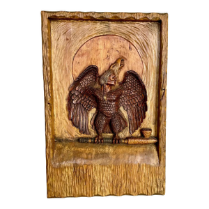 North American Indian Eagle Wood Carving Eagle by Wilfred Swampy