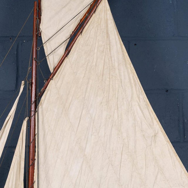 Vintage English Carved Hull Pond Yacht, 1930 For Sale - Image 9 of 18