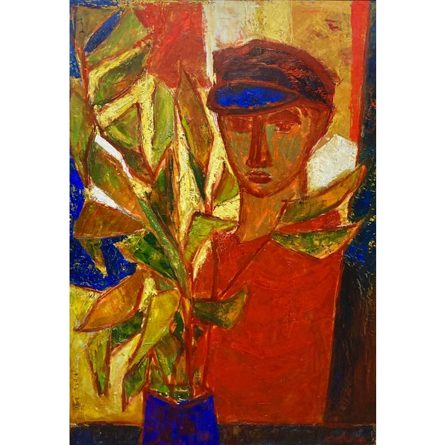 1950s Nicolas Carréga, Sailor in the Foliage, 1955, Oil on Canvas For Sale - Image 5 of 5