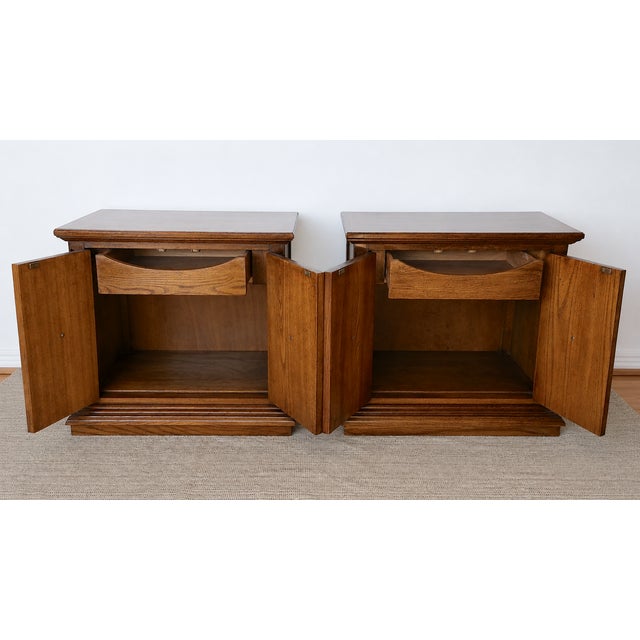 Spanish Revival Unique Furniture Bolero II Collection 2817 | Walnut (Sandia) Finish Nightstands | Pair For Sale - Image 3 of 7