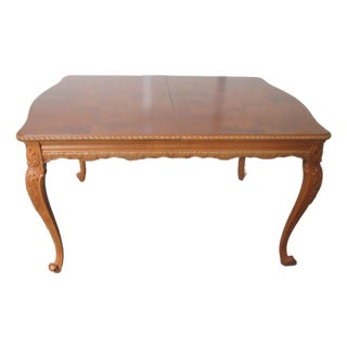 1940s French Dining Room Table Walnut Vintage Carved For Sale