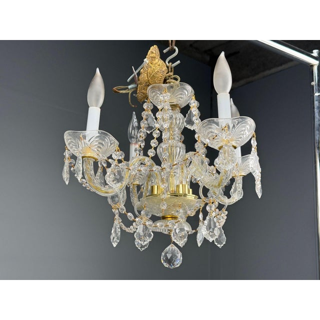 1960s Maria Theresa Style, Venetian Chandeliers, Crystal, Brass - a Pair For Sale In New York - Image 6 of 18