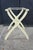 Wood Gate House Ivory Contour Leg Wood Luggage Rack With 3 Petit Point Straps For Sale - Image 7 of 16