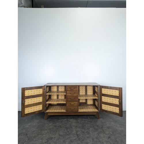 Vintage Oak Sideboard with Central Drawers, 1940s For Sale - Image 4 of 7