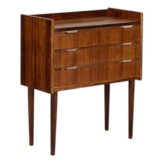Small Three Drawer Rosewood Chest of Drawers For Sale