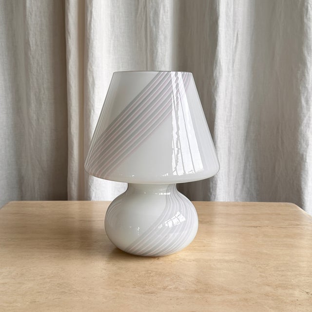 1980s Swirl Murano Glass Mushroom Table Lamps from Maestri Muranesi, 1980s For Sale - Image 5 of 17