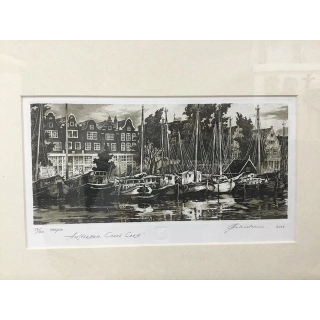 Beautiful original etching by contemporary Ukrainian artist . Wood with linen insert frame .