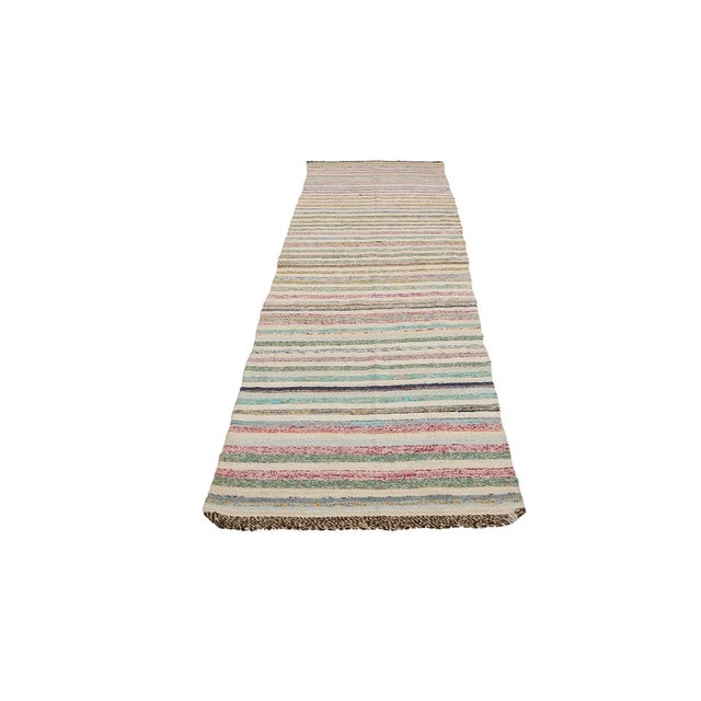 Vintage handwoven decorative rag rug from Adana region of Turkey. Approximatelly 40-50 years old. In very good condition.