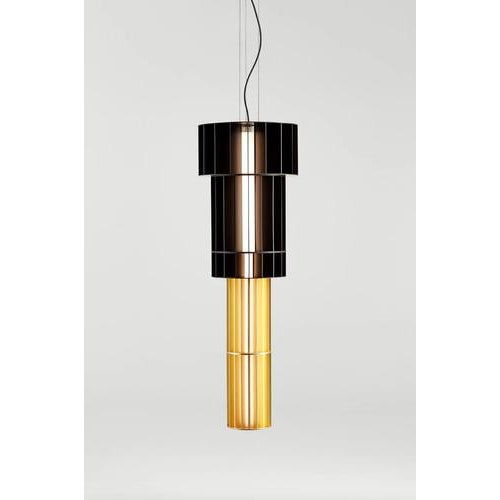 Babel T Gr Golden Suspended Lamp by Stephen Burks for Parachilna For Sale - Image 10 of 12