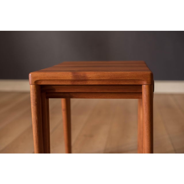 Danish Modern Solid Teak Set of Nesting End Tables by h.w. Klein for Bramin For Sale - Image 11 of 17