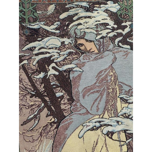 Elegant French tapestry from the early 21th century, This is gorgeous tapestry reproduction of the painting Winter by...