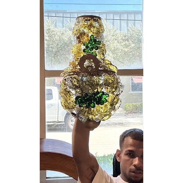 Vintage Italian Murano Glass Flower Sconce - A Pair For Sale - Image 4 of 12