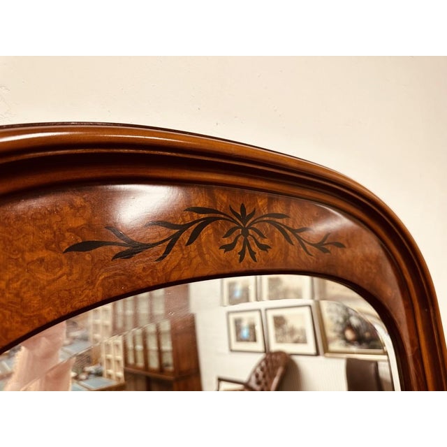 Wood Antique Italian Burl Mirror For Sale - Image 7 of 9