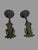 Pair Antique Art Deco 2 Light Ceiling Fixtures Amber Glass Slip Shades 1930s For Sale - Image 4 of 12