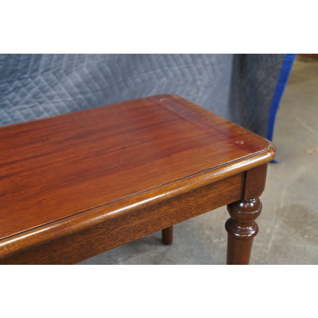 Brown Late 20th Century English William IV Regency Style Mahogany Window Seat Foyer Hall Piano Bench For Sale - Image 8 of 12