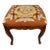 Antique French Louis XV Style Carved Wood Figural Needlepoint Footstool For Sale