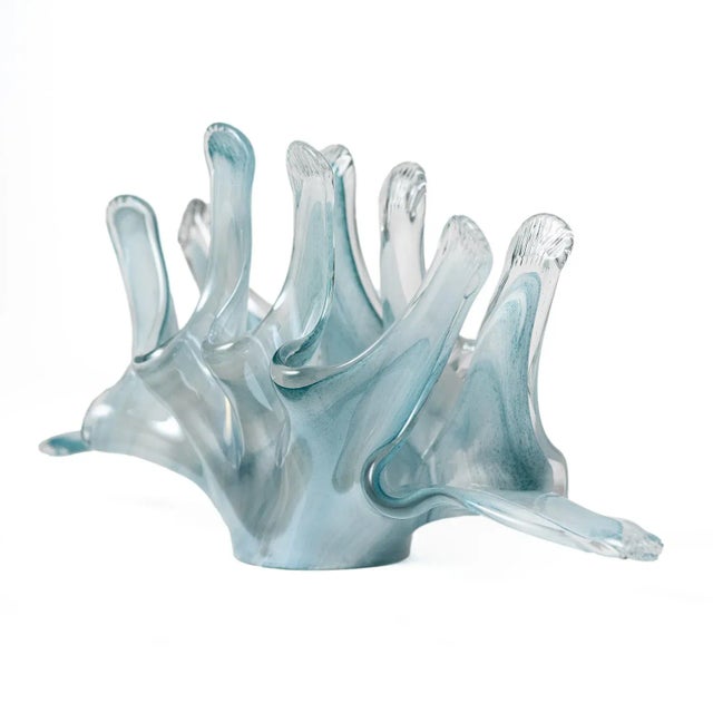 1960s Blue Urchin Glass Vase For Sale - Image 4 of 7