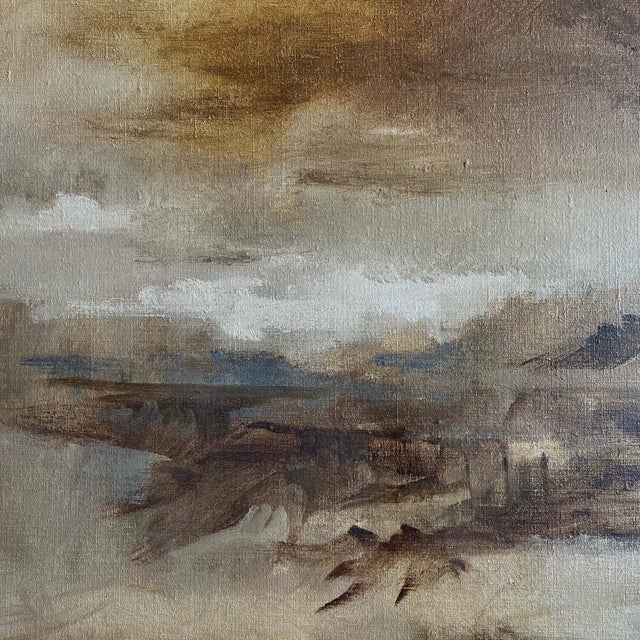 Western America Abstract Landscape Painting "Storms End" by Robert Baranet 1982 For Sale - Image 9 of 12