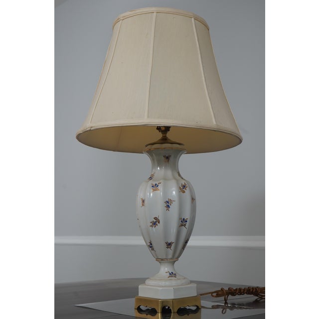 Age: Approx: 40 Years Old Details: Nice Decorator Lamps Quality Construction Nice Blue & Gold Design On Porcelain Un-...
