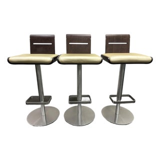 Set of 3 MCM Allermuir "Scoop" Swivel Bar Stools Authentic Made in Uk For Sale