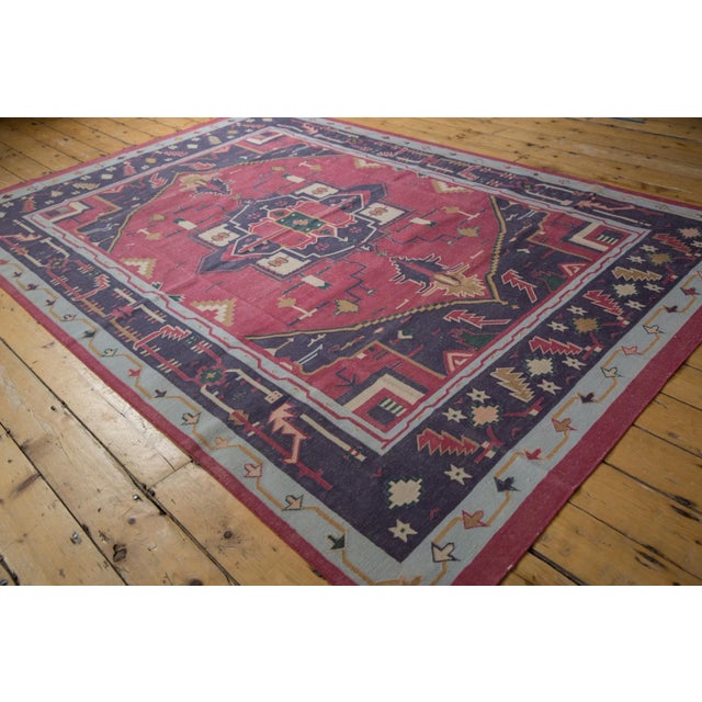 Textile Vintage Stone Wash Dhurrie Rug - 6'2" X 8'11" For Sale - Image 7 of 11