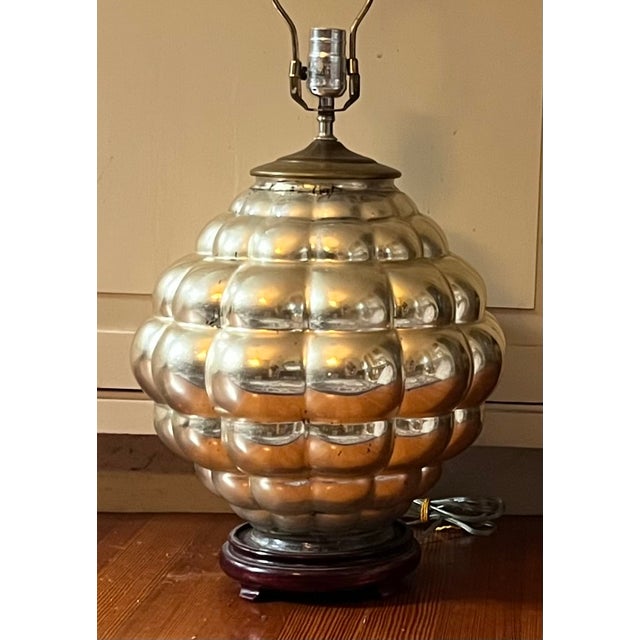 Mid-Century Modern Silvered Mercury Glass Table Lamp Circa 1950 For Sale - Image 12 of 12
