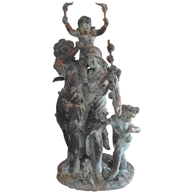 Art Deco Italian Bronze With Women and Children For Sale