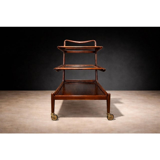 Bar Cart in Rosewood & Glass, Carlo Hauner and Martin Eisler, 1950s - Lot 193 For Sale In New York - Image 6 of 14